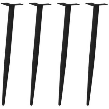 VidaXL Conical Coffee Table Legs Set of 4 Black 72-73 cm Steel