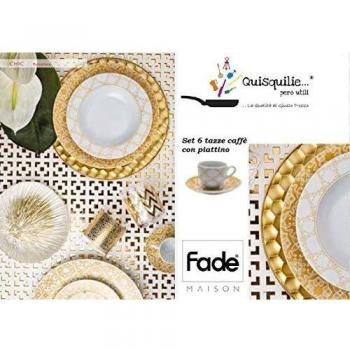 Set 6 tazzine caffè con Piattino Chic Oro