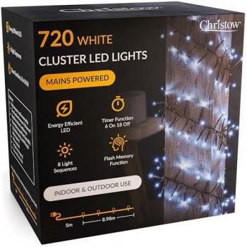 Christow LED Christmas Cluster Lights with Timer Function