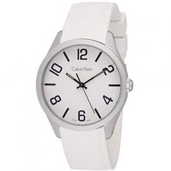 Calvin Klein Reloj de pulsera de cuarzo para hombre con correa de silicona modelo K5E511K2