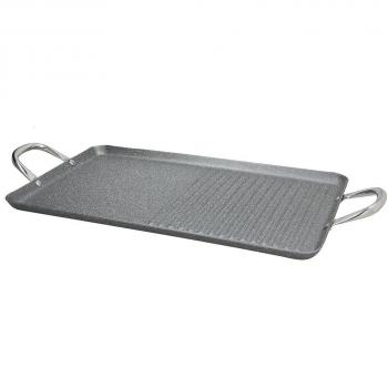 Tognana Mythos Grill Doppia con 2 Manici, Alluminio, Grigio
