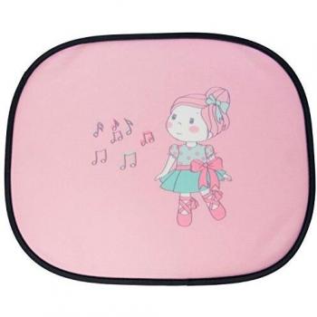 WALSER 30255 Set parasole parabrezza per auto – 2 pezzi, tendini Ballet Doll, rosso rosa, 44x36 cm