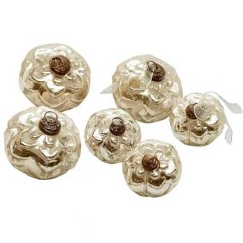 Lot de 6 boules de Noël Xilianne argent vieilli (10 cm)