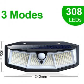 Solarbetriebene LED-Lampe für den Garten mit Bewegungssensor 308