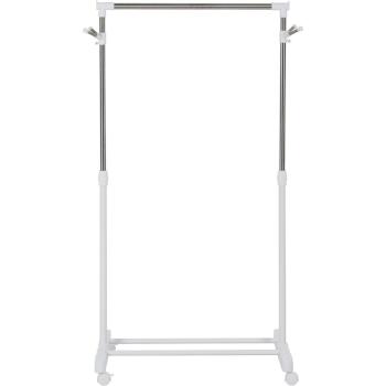 Aosom Rollgarderobe in Edelstahl – höhenverstellbarer Schuhablage-Stand