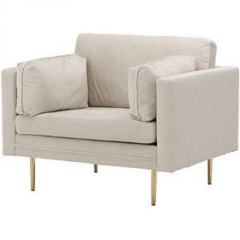 Fauteuil Design Boom en Velours Beige