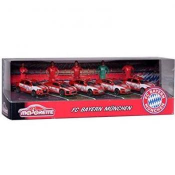 Majorette Bayern 5‑Pakete: Audi A1, S5, R8 Coupé plus Lewandowski & Neuer – Geschenkbox