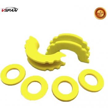 Juego de aisladores D-Ring amarillos, 2 aisladores y 4 arandelas, para grilletes de 3/4'' y 5/8'', con cubierta de cascabel