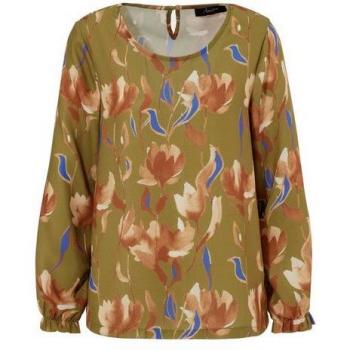 ANISTON CASUAL – Blumendruck‑Blouse – Gr. 48 – sandfarben