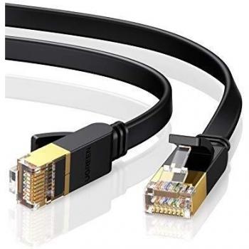UGREEN Cat 7 Ethernet Kabel 10Gbit/s 600Mhz LAN Kabel Flaches Netzwerkkabel Cat7 FTP Kabel mit vergoldete RJ45 kompatibel mit Cat.6 Cat.5e Cat.5 für Router, Modem, Switch, PS4/3, Patchpannel usw (5m)