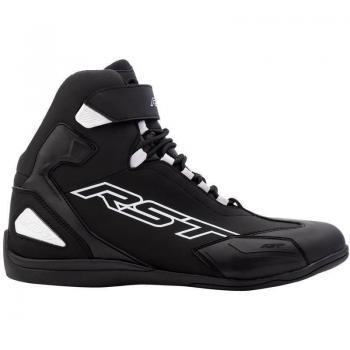 Botas de moto RST Sabre con diseño negro y blanco, talla 44