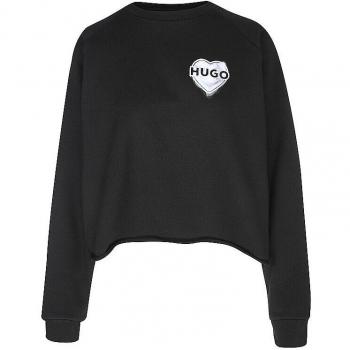 Sweat-shirt HUGO Dapo Confort Coton Noir