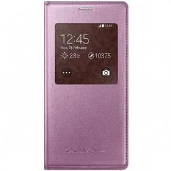 Étui à rabat synthétique rose pour Galaxy S5 Mini – version S-View