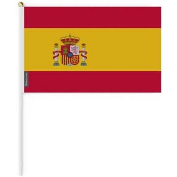 Spanien Mini‑Flagge, 14 x21 cm – 50 Stück – Polymerleicht – Vor