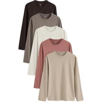 Next 5er-Pack Langarmshirts in Regular Fit