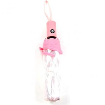 Parapluie Transparent Femme – Compact, auto‑ouvert, protection contre le vent