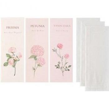 Set de papeterie avec illustrations florales, 3 enveloppes et 3 feuilles de papier