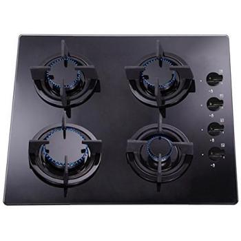 SIA GHG602BL 60cm 4 Burner Black Gas Hob