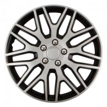 Enjoliveur Dakar NC 17 argent-noir vis chromée