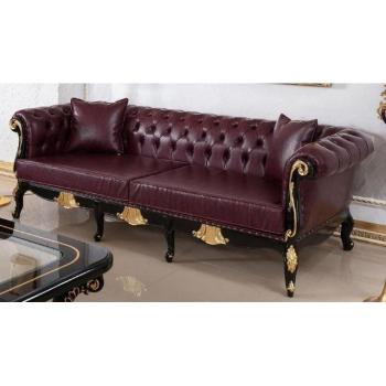 Casa Padrino Barock Sofa mit Kunstlederbezug