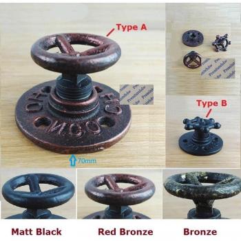 Iron Cast Barn Door Pull Knob with Flange Base
