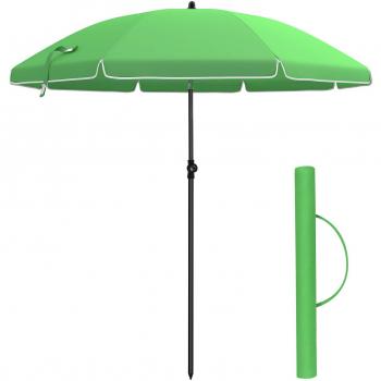 SONGMICS Parasol Droit Octogonal Inclinable Manivelle 1,8 m Vert