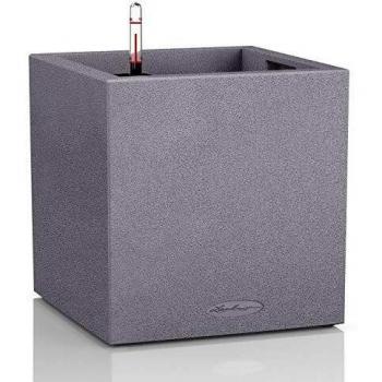 LECHUZA Pflanzgefäß CANTO Stone 30 Low ALL-IN-ONE Steingrau