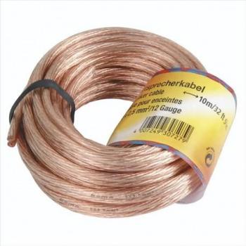 Hama Lautsprecherkabel 2x 2,5 mm², 10 m, transparent