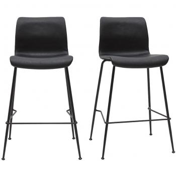 Sgabelli da bar look anticato nero H65 cm (set di 2)