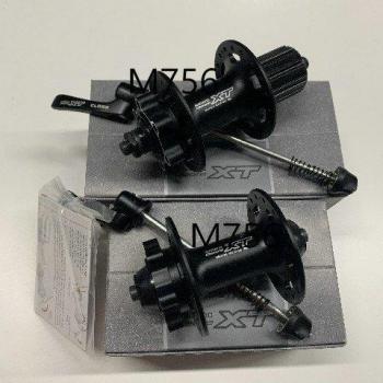 Eje Delantero XT M756 32h: Disco Negro 6-Perno 36h