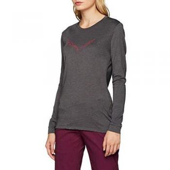 SALEWA Camiseta Larga para Mujer Solid Logo Dry, Color Negro, Talla 40