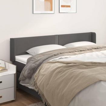 VidaXL Kopfteil mit Ohren Grau 163x16x78/88 cm Kunstlederbezug