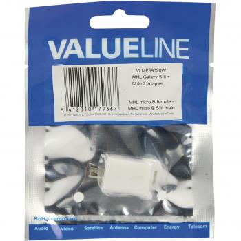 Adaptador de cable MHL Blanco Valueline VLMP39020W
