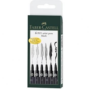 Faber-Castell Pitt Artist Pen Black Case of 6