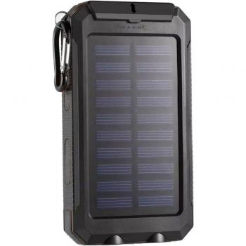 Waterproof Dual USB Solar Power Bank with 1.5W LED Light