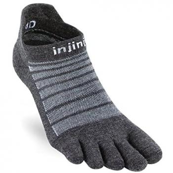 Injinji Männer Lauf Socken Leicht No-Show Wolle Slate