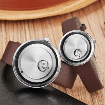 Unique Leather Couple Quartz Timepiece