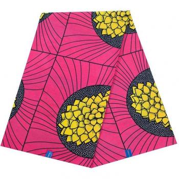 Estampado Amarillo y Rosa: Tela de Algodón Africano – Garantía Cera Real