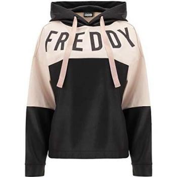 Oversize Freddy Felpa Bicolor Glow Black & Sepia Rose XS