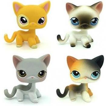 ORCRAT 4pcs lps Chat à Poils Courts LPS Chat Grand Danois Teckel Berger LPS Chien pour Enfants