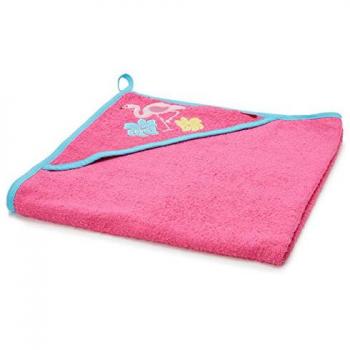 Asciugamano fenicottero con cappuccio in spugna rosa
