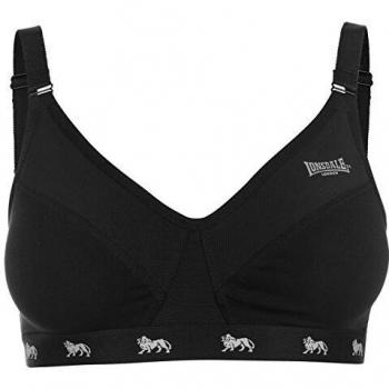 36E Black Lonsdale Mesh Sports Bra for Women