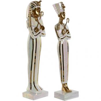 Colección Doble de Figuras Resina Egipcias, 10x9x52 cm
