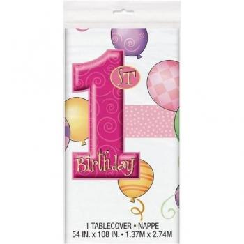 Einzigartige Tischdecke für den ersten Geburtstag in Schwarz