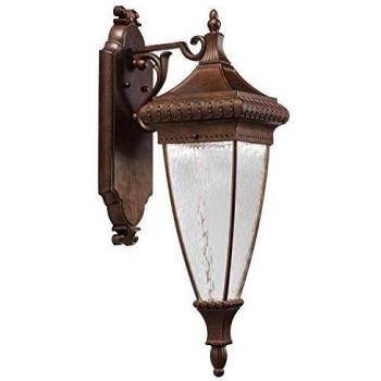 Elstead Venetian Rain 3 Light Outdoor Large Wall Lantern Brushed Bronze IP44, E14