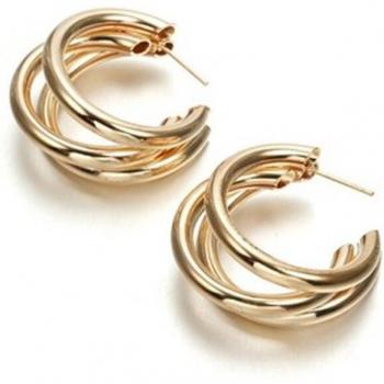 Geometric Drop Hoop Earrings for Women