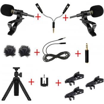 External USB Lapel Microphone with Windscreen