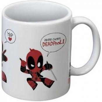 Caneca Deadpool Aí Vem One Size Rojo/Blanco