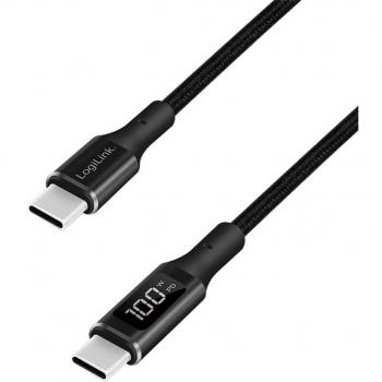 Cable LogiLink USB 2.0 tipo C a tipo C con pantalla OLED