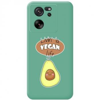 Funda de Silicona Líquida Verde para Xiaomi 13T / 13T Pro 5G con Dibujos Vegan Life